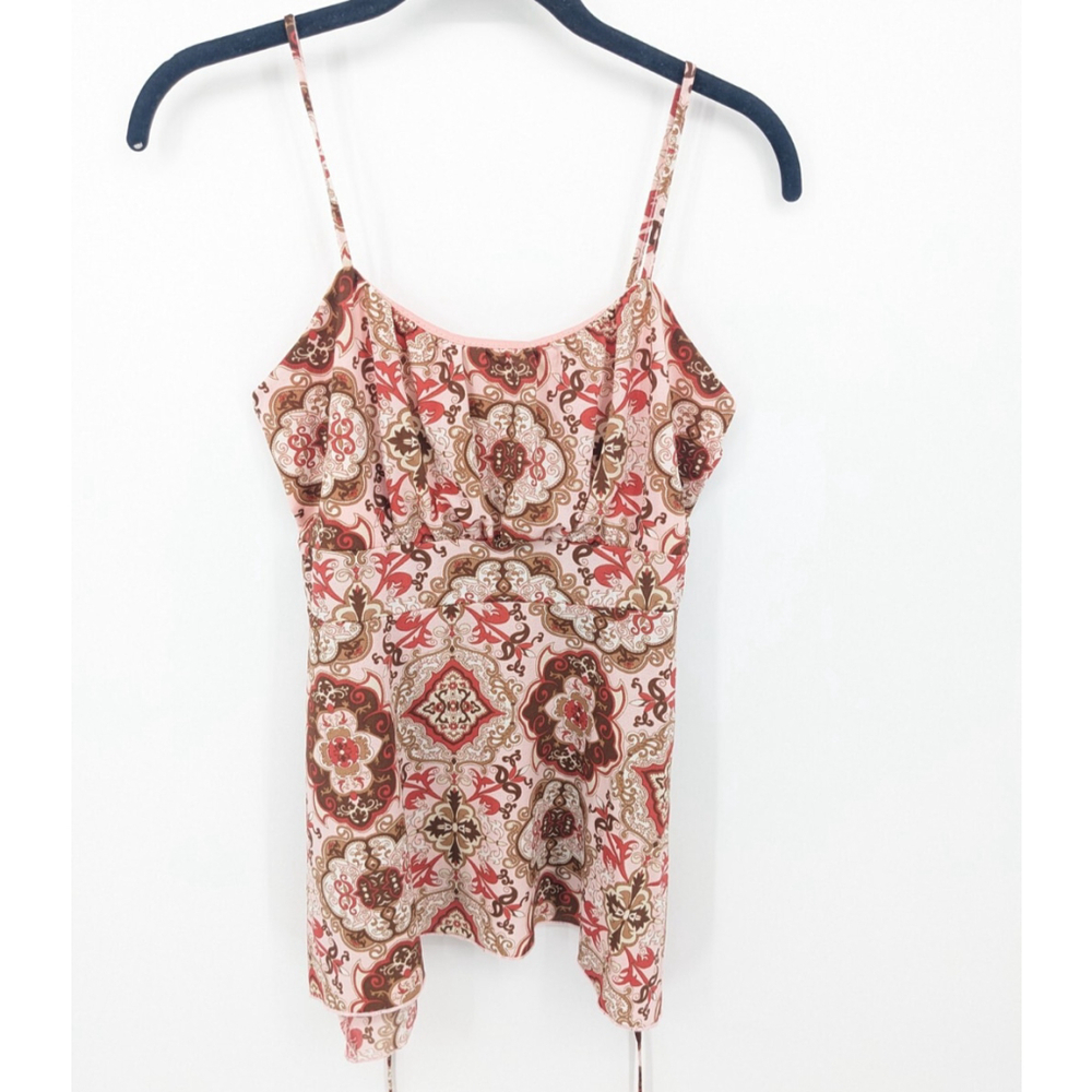 Vintage Cant Miss Babydoll Tank Top Womens Large Pink Y2K 90s Asymmetrical Artsy